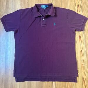 Polo Ralph Lauren dark red short‎ sleeve cotton mens polo shirt SIZE L